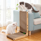 L-Shaped Wood & Cardboard Cat Scratcher