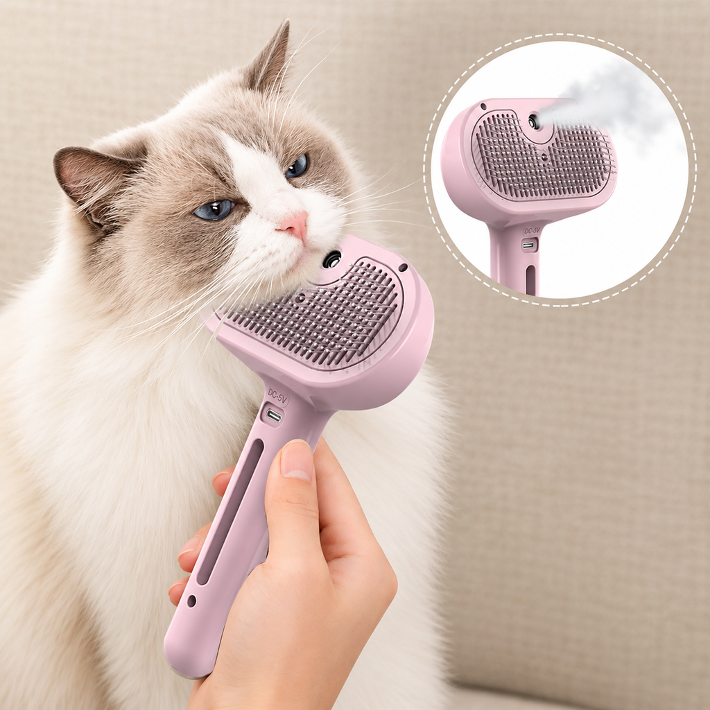 Rechargeable Mist Pet Grooming Brush