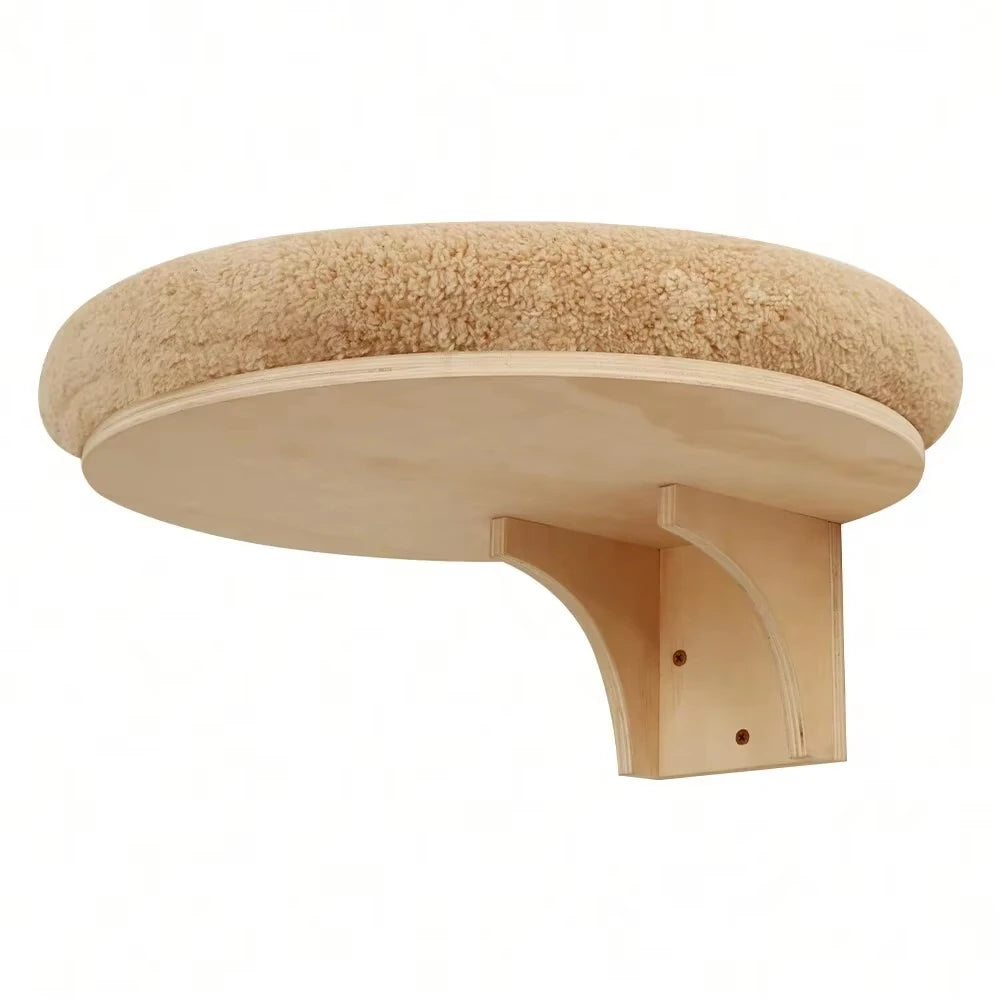 Pine wall-mounted cat furniture component detail