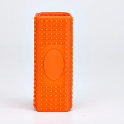 Orange silicone pet hair lifting brush