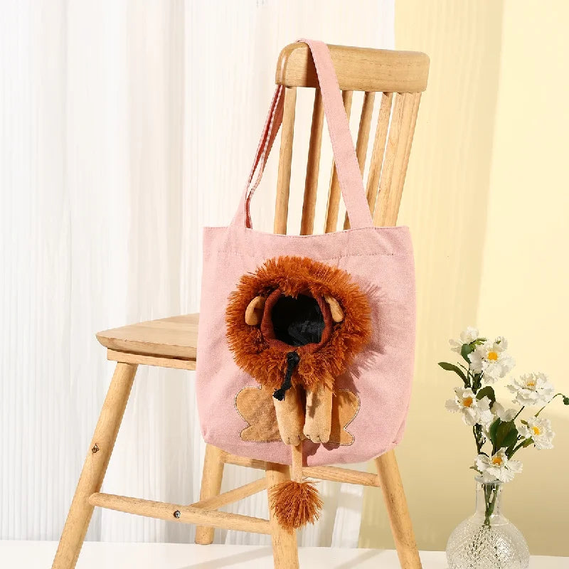 Pink lion-detail tote in an unavailable color