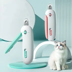 Mint and pink adjustable cat nail clippers with a cat