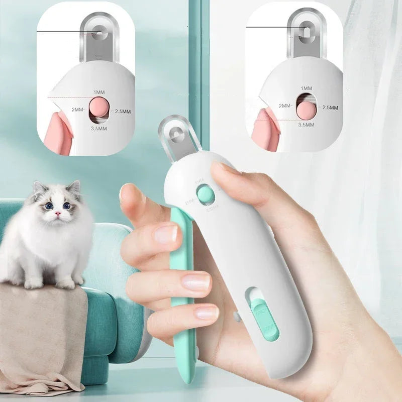 Mint adjustable cat nail clippers showing four guard settings