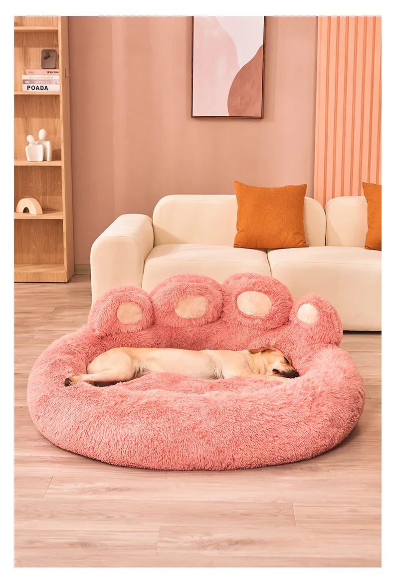 Paw-Shaped Plush Pet Bed