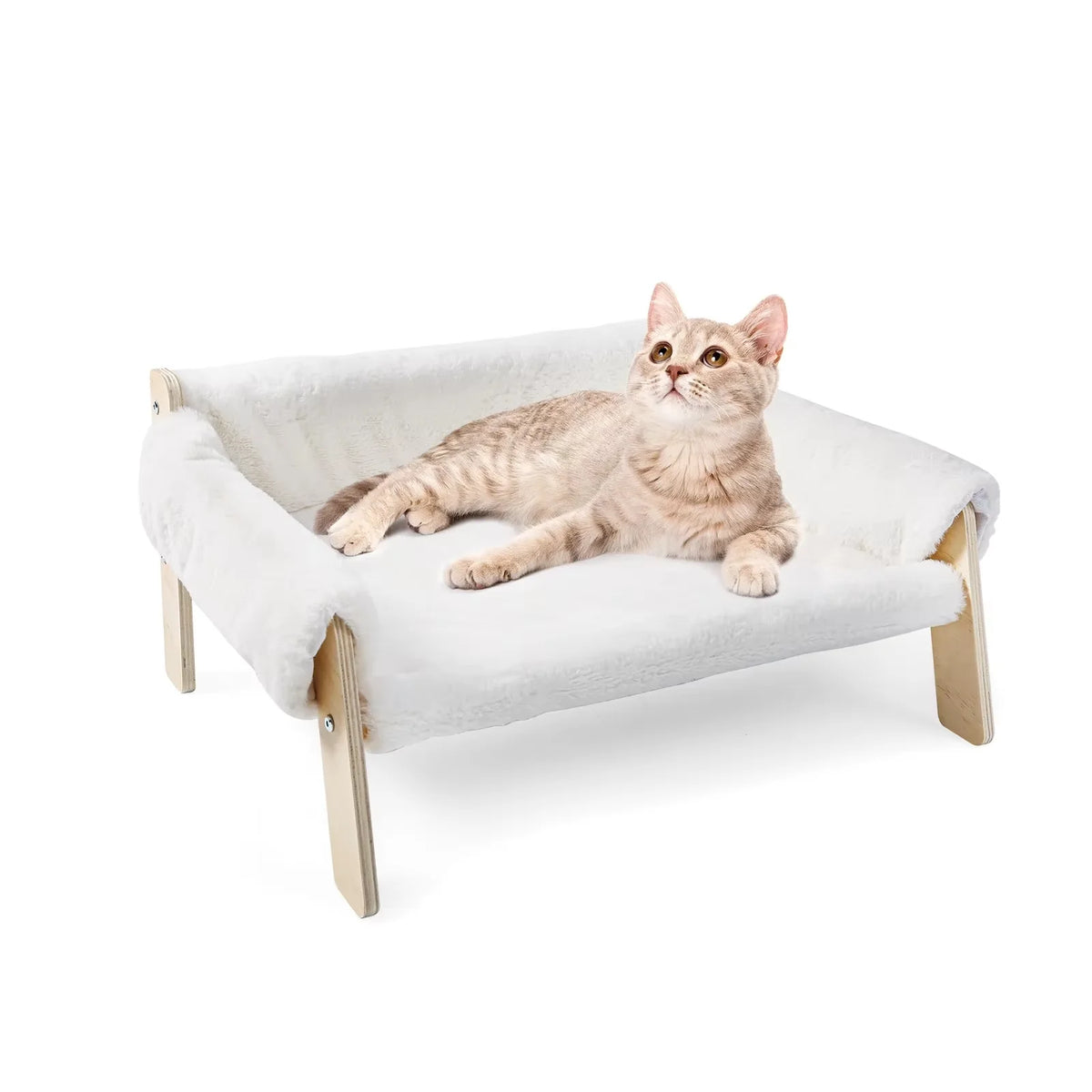 Ivory Raised Plush Cat Sofa