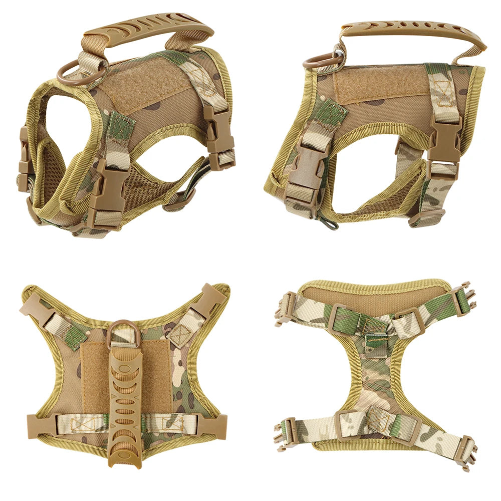 Brown tactical harness on a white background