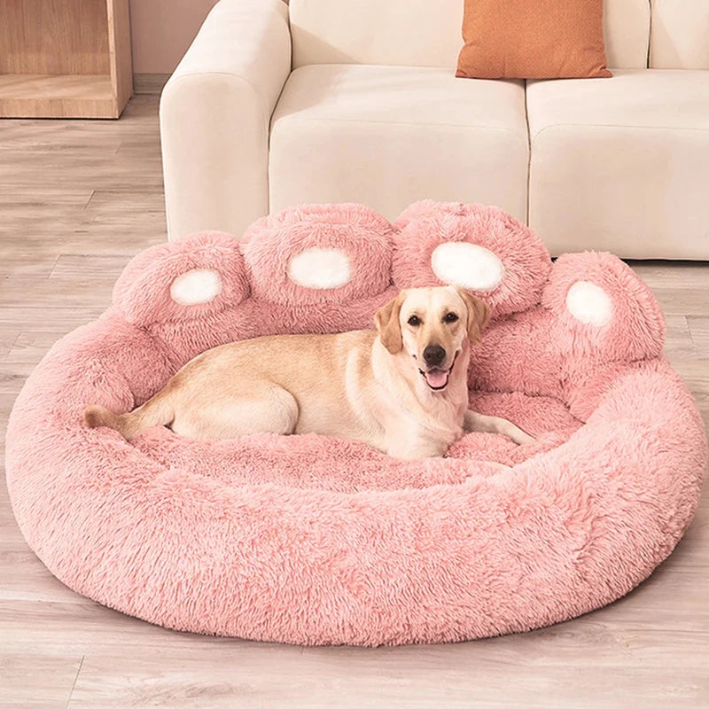 Paw-Shaped Plush Pet Bed