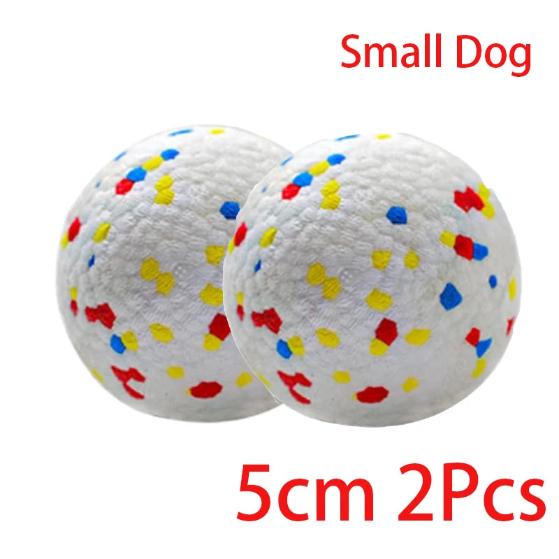 Two 2 inch speckled E-TPU dog balls