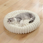 Ribbed Plush Donut Pet Bed