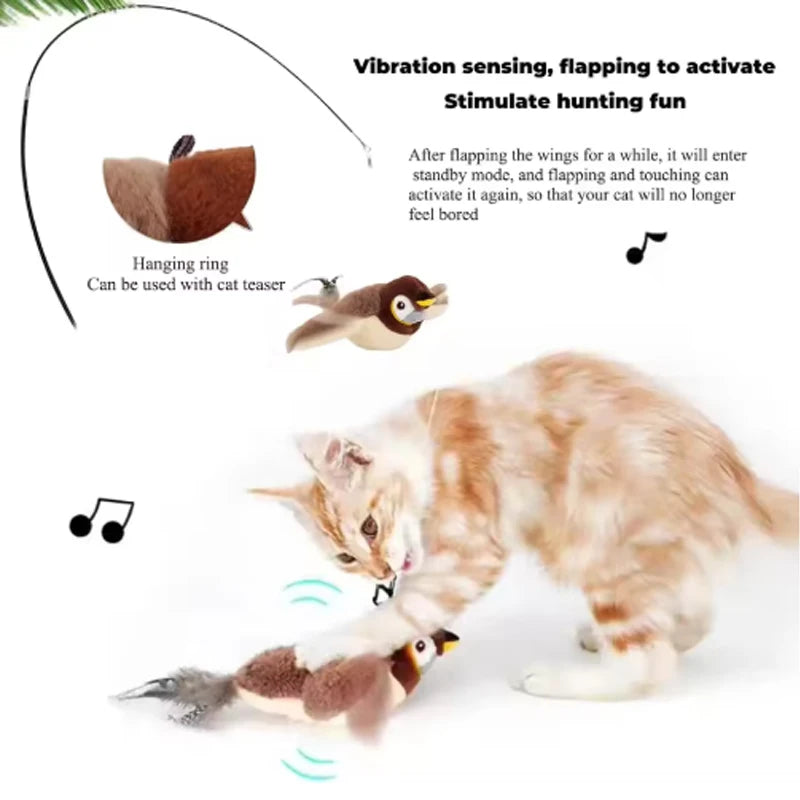 Hanging ring and floor-play modes for the bird toy