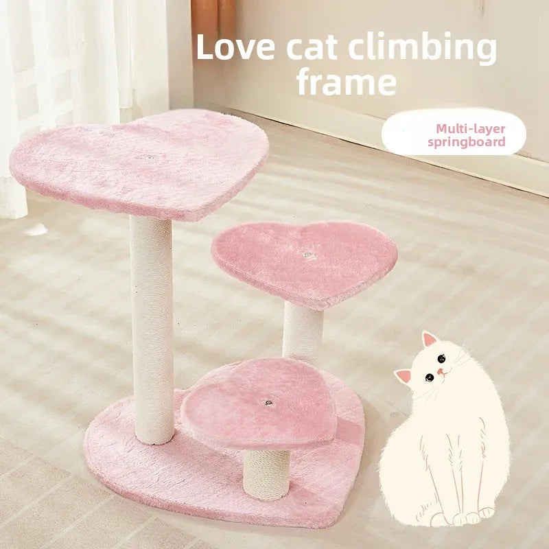 Pink multi-level cat tree product graphic