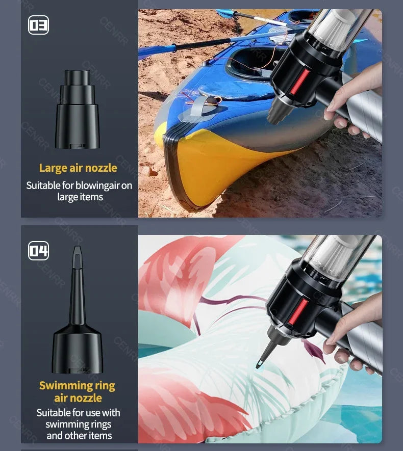 Air nozzle attached to compact cordless body