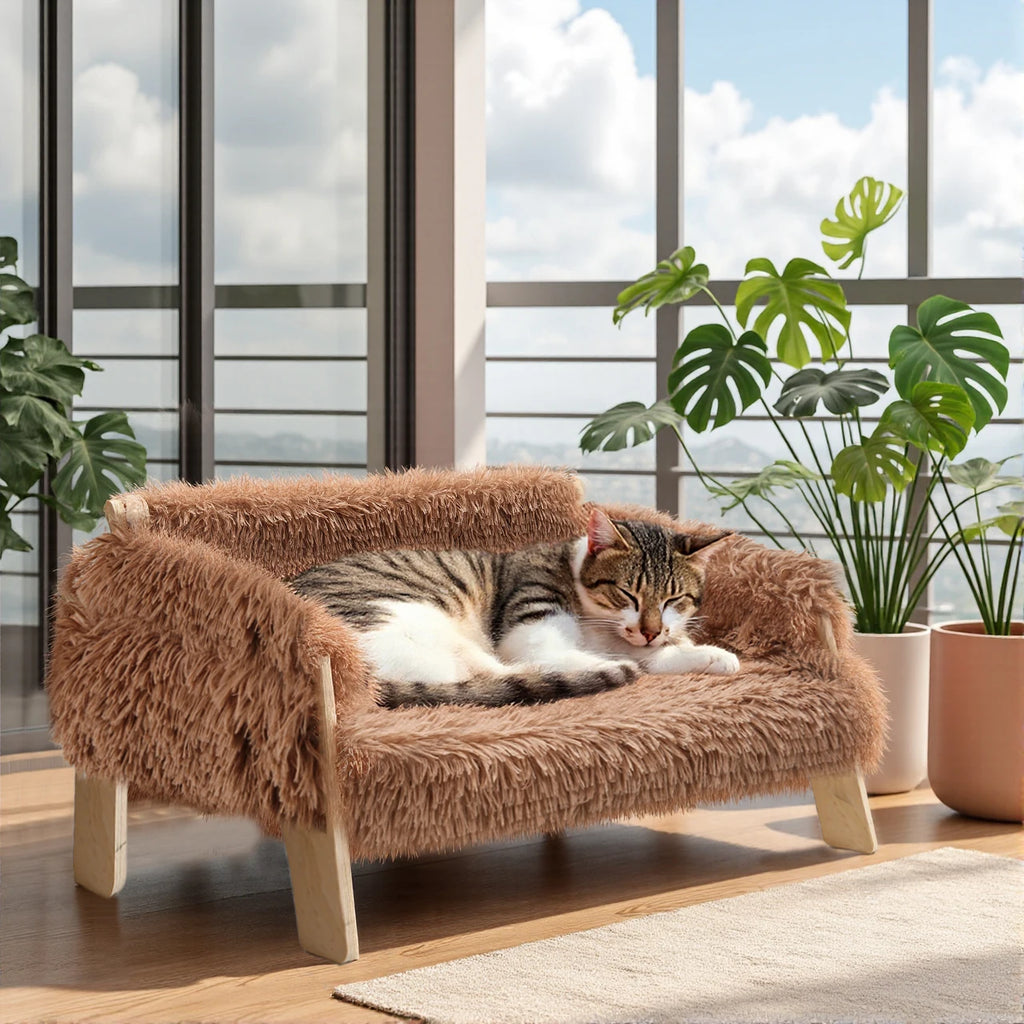 Raised Plush Cat Sofa