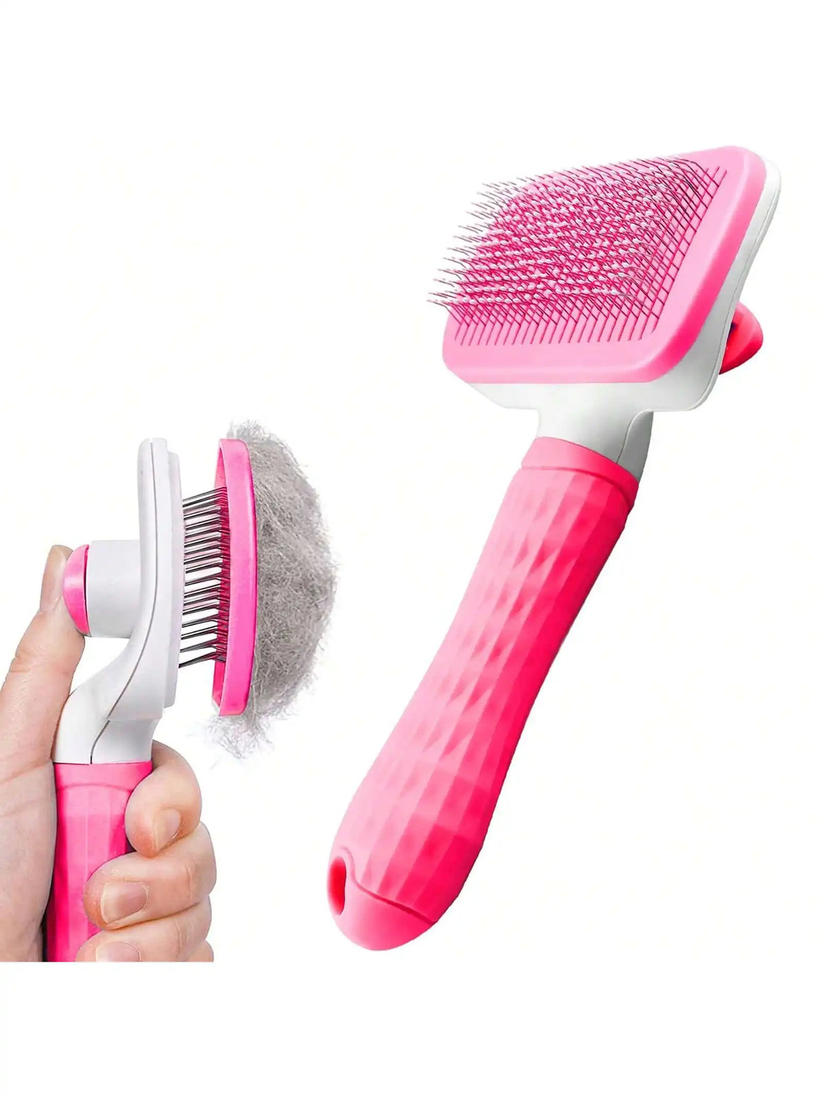 Pink Self-Cleaning Slicker Brush