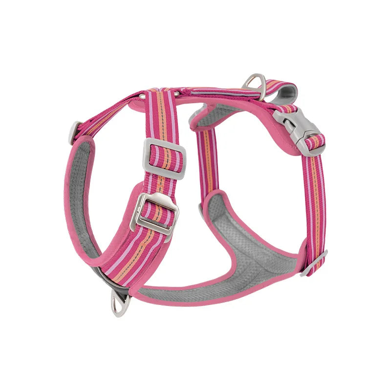 Fuchsia reflective Y-front dog harness