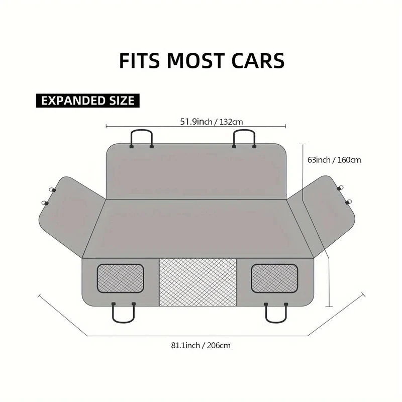 Quilted Backseat Pet Hammock — product view 2