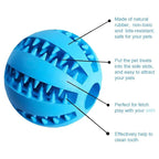 Blue rubber treat ball with molded treat slots