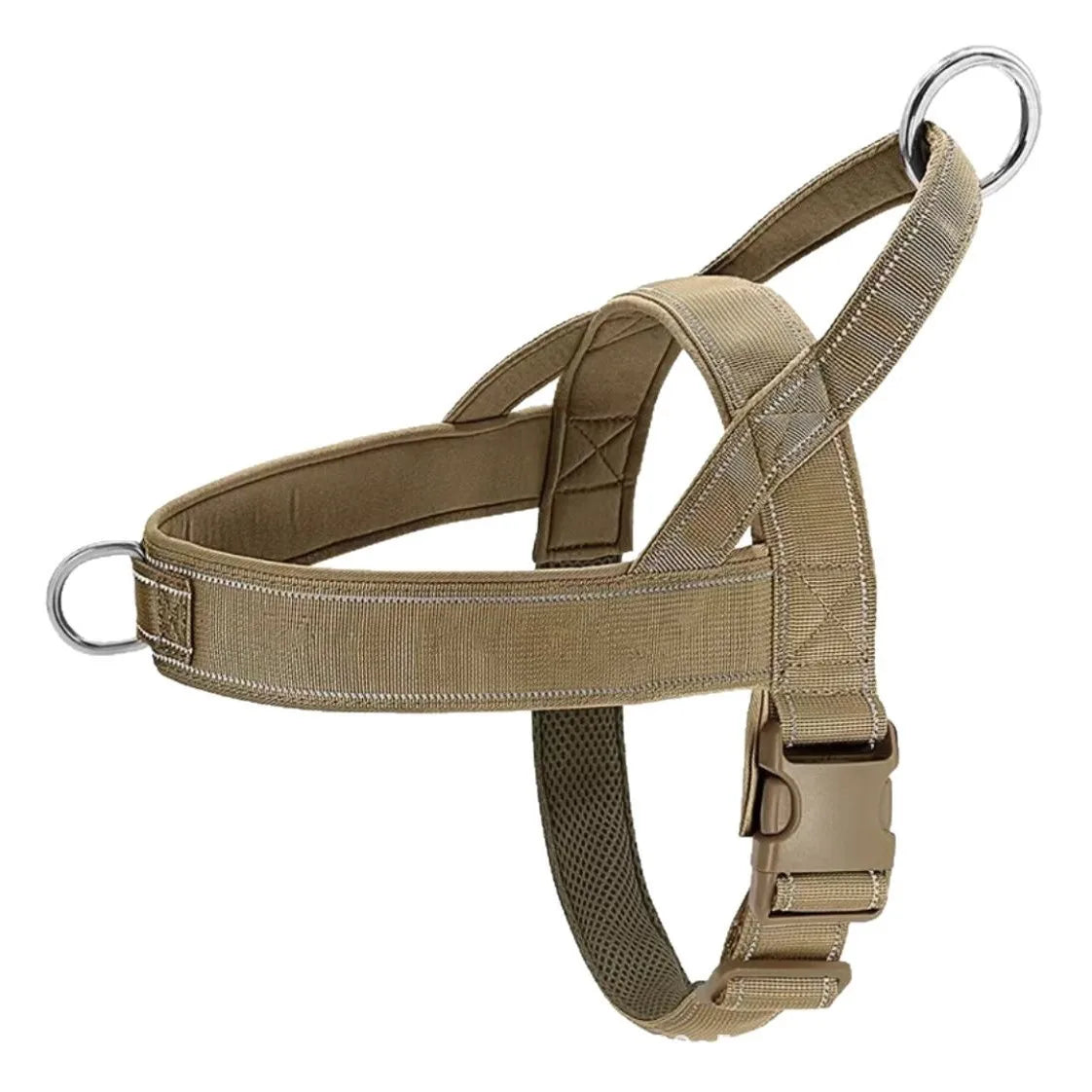 Reflective No-Pull Dog Harness with Handle - Khaki