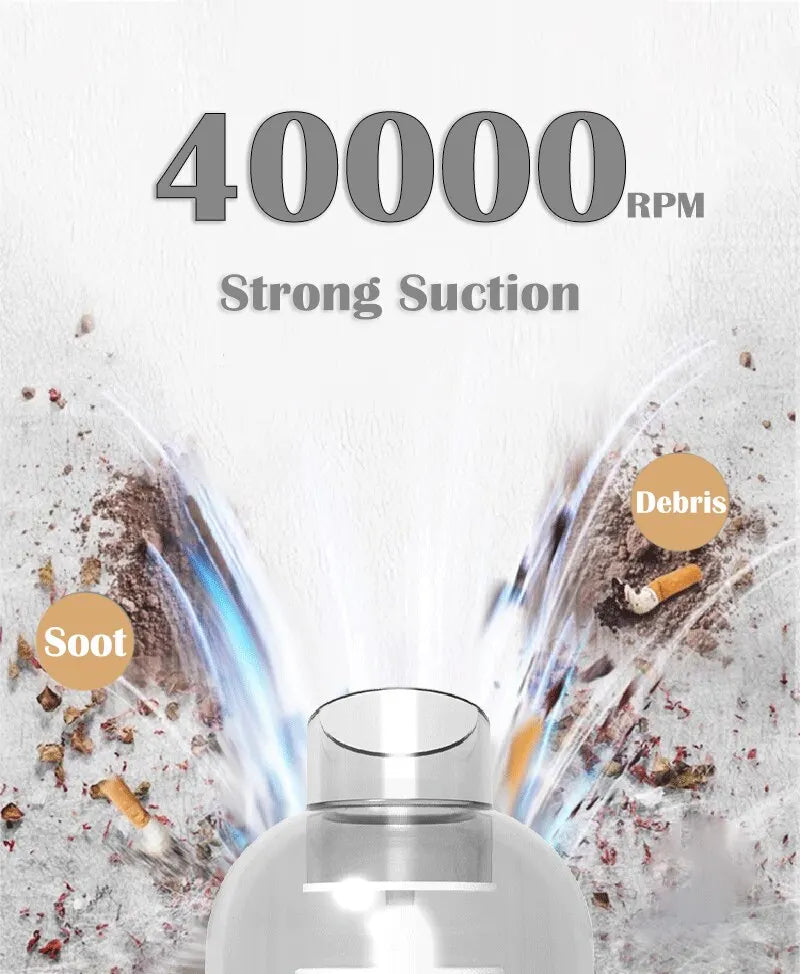 Transparent dust cup collecting dry crumbs and soot