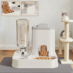 White and gray two-in-one gravity food and water station