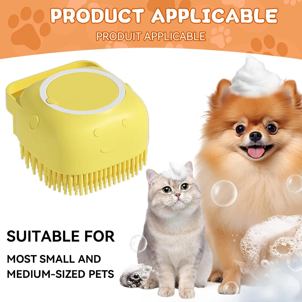 Shampoo-Dispensing Pet Bath Brush