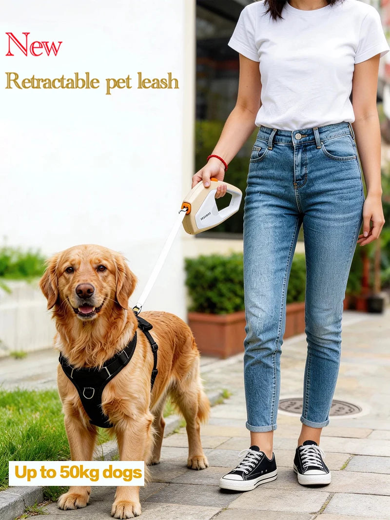 Three-Position Brake Retractable Dog Leash
