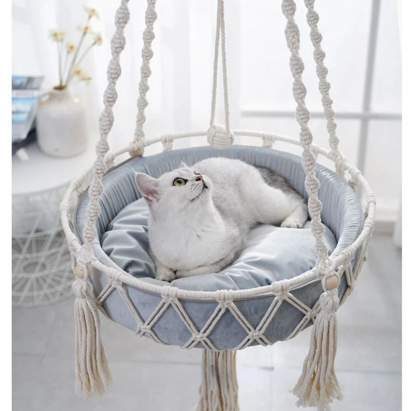 Macramé Hanging Cat Beds & Cushions