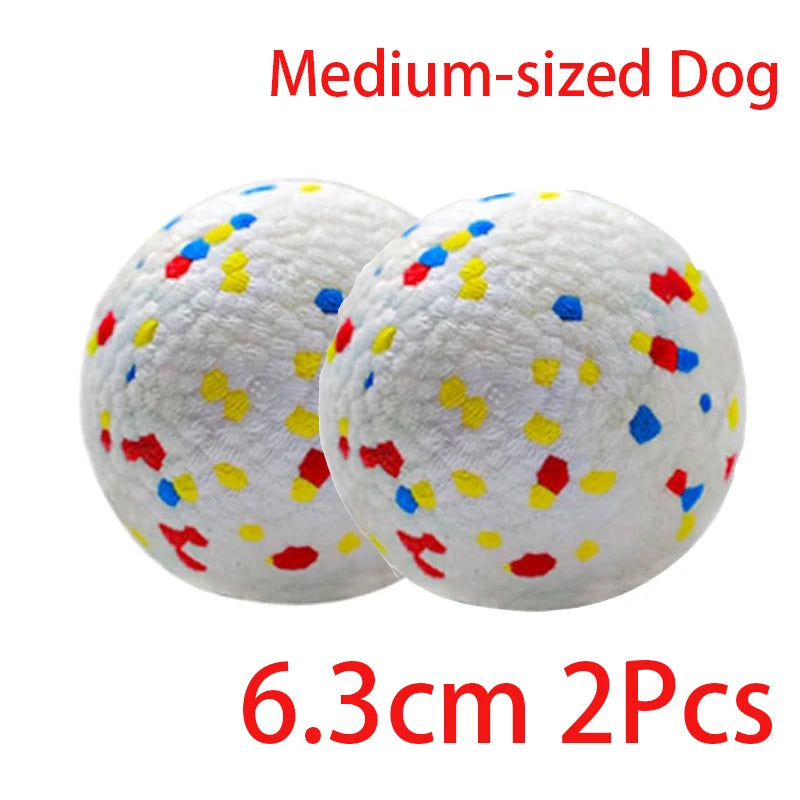 Two 2.5 inch speckled E-TPU dog balls