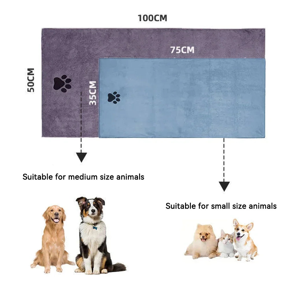Microfiber Paw-Print Pet Towel