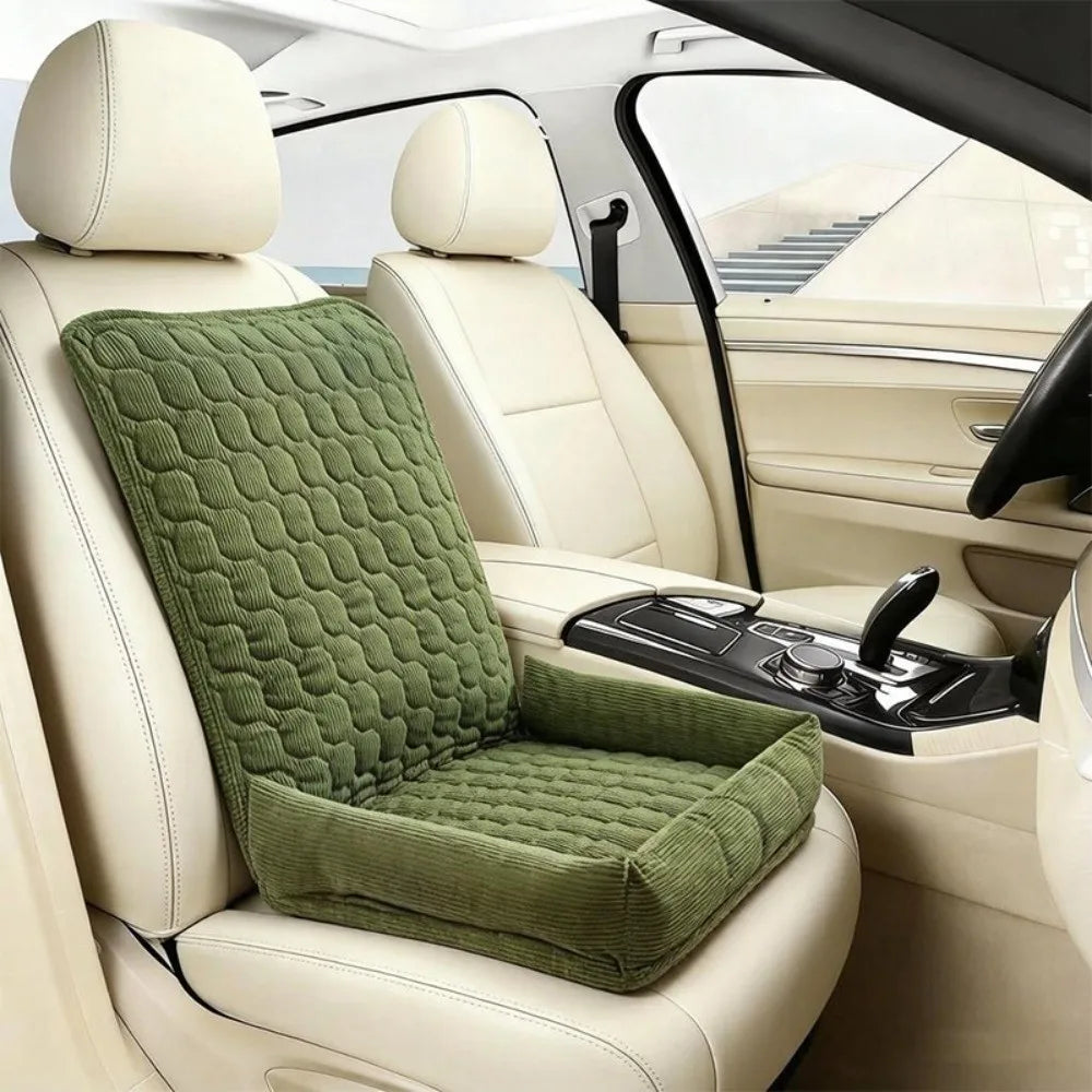 Green padded single-seat pet car bed