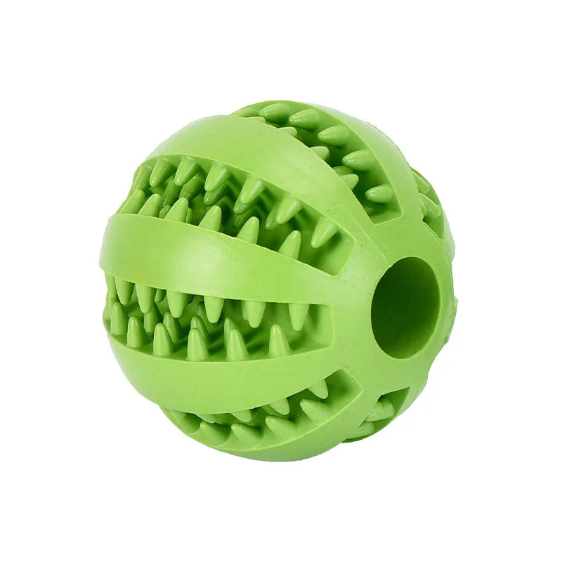 Green Textured Treat-Dispensing Dog Ball