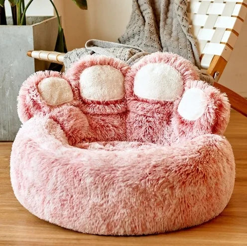 Paw-Shaped Plush Pet Bed