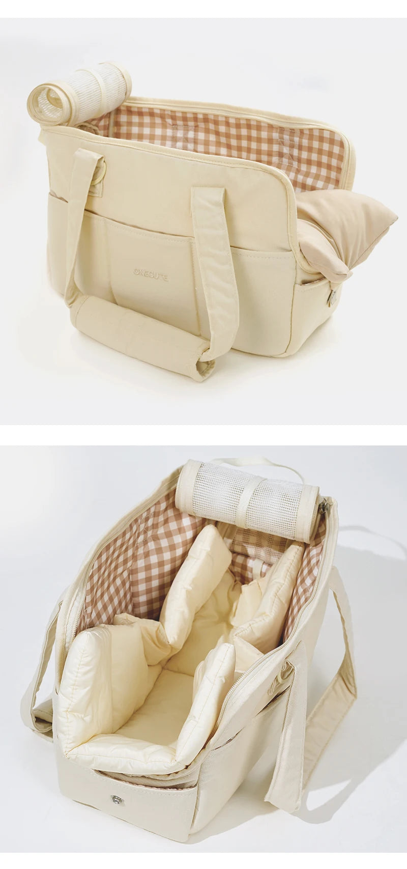 Cotton carrier tote carry-handle detail