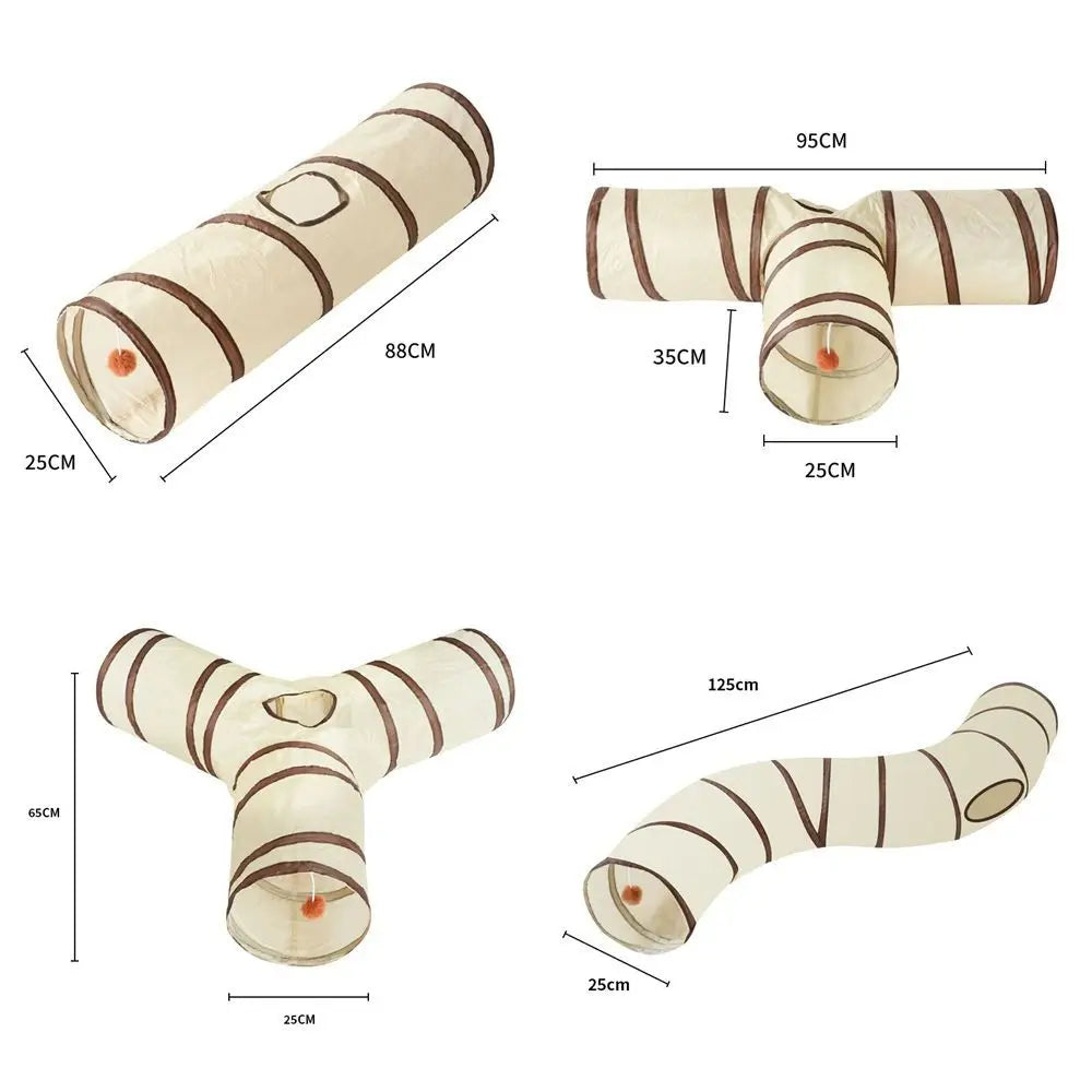 Beige and brown tunnel layout and dimension comparison