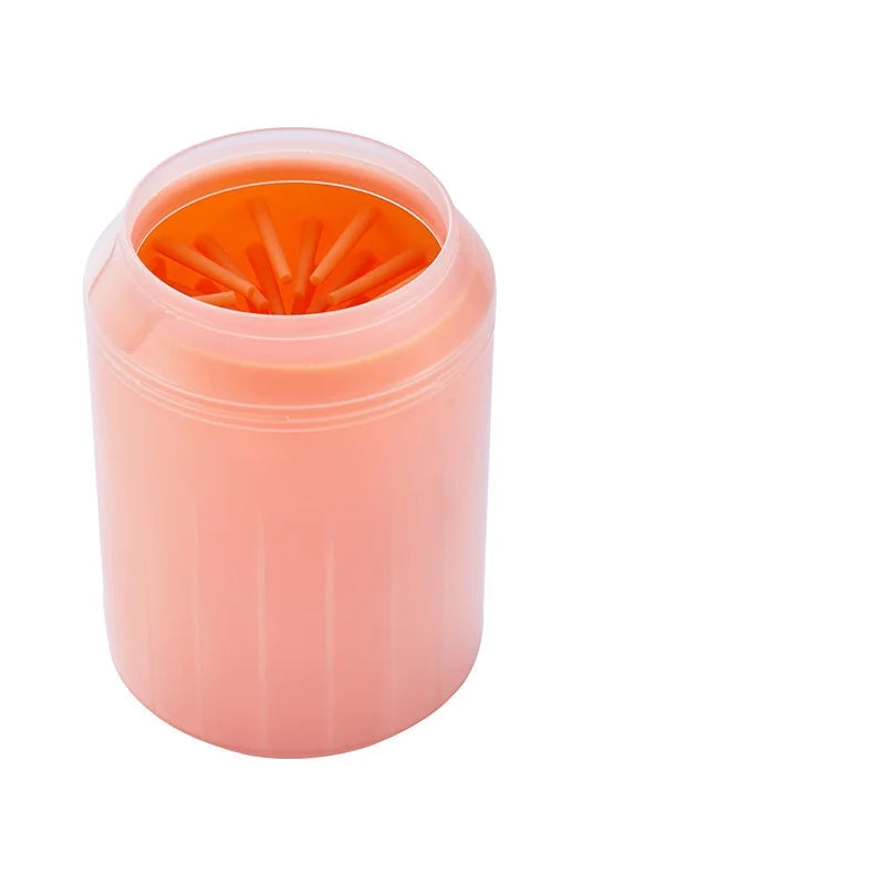 Orange dog paw cleaner cup