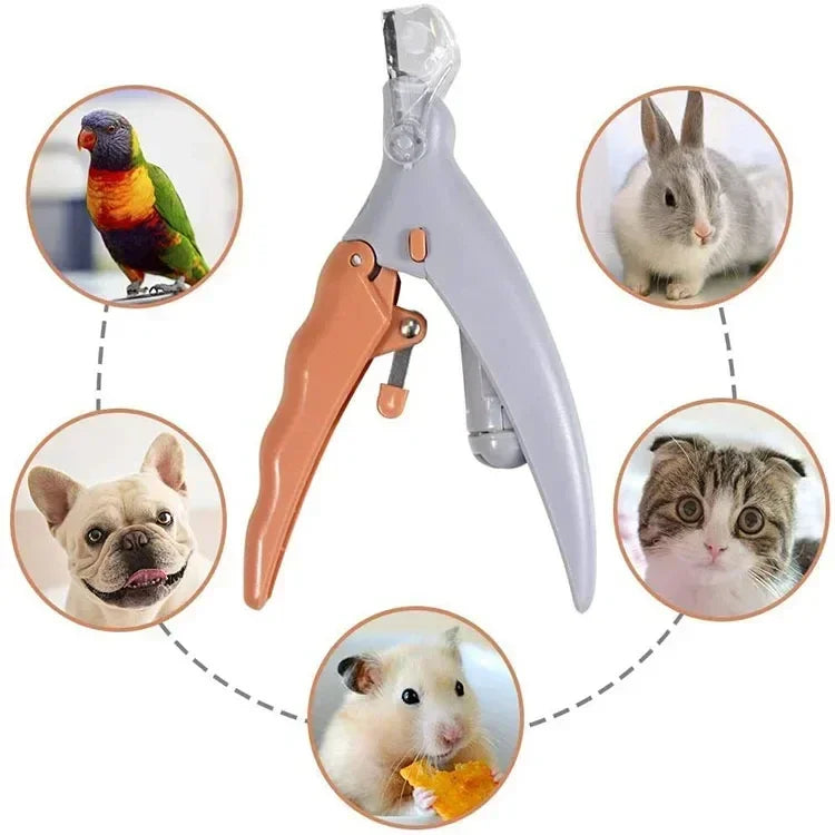 Pet nail clipper shown for dogs, cats, rabbits and birds