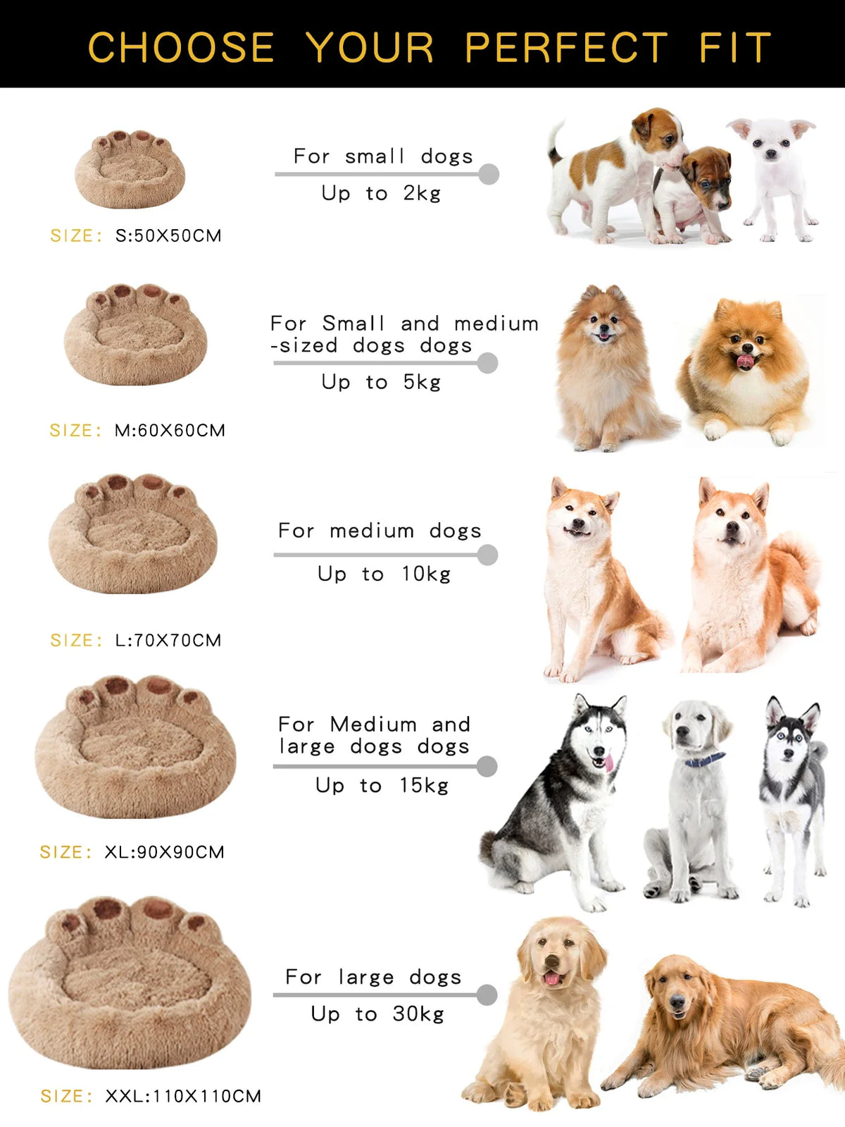 Paw-Shaped Plush Pet Bed