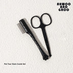 Black comb and rounded-tip scissors set