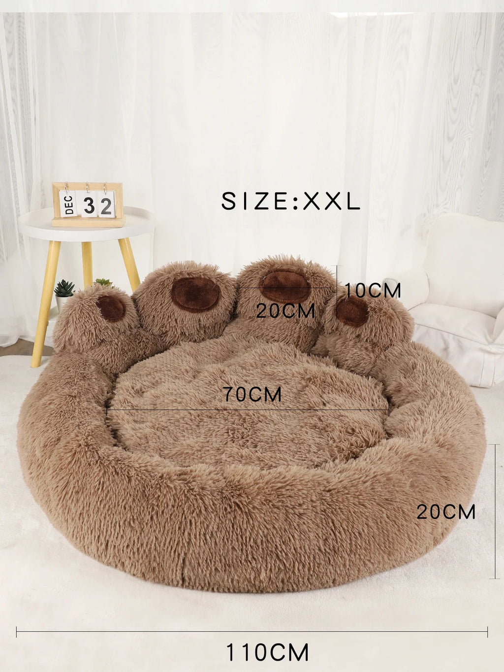 Paw-Shaped Plush Pet Bed