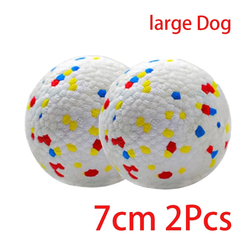 Two 2.8 inch speckled E-TPU dog balls