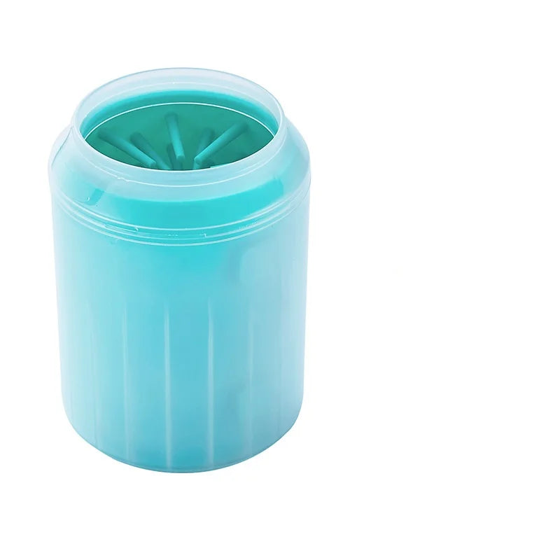 Mint green dog paw cleaner cup
