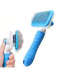 Blue Self-Cleaning Slicker Brush