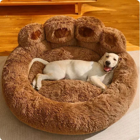 Paw-Shaped Plush Pet Bed