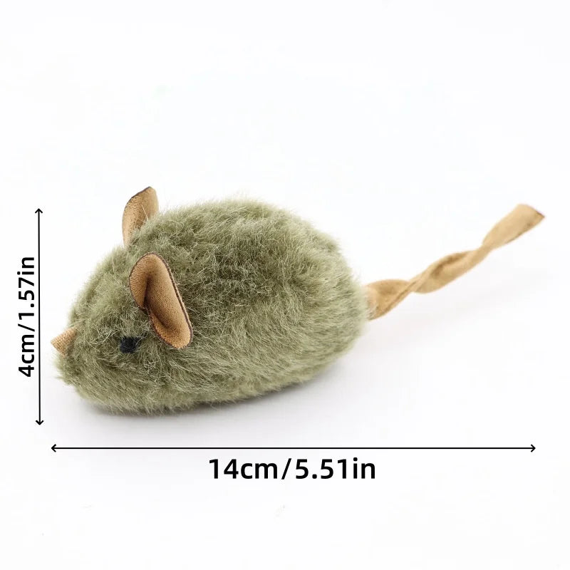 Plush mouse dimensions of approximately 14 by 4 cm