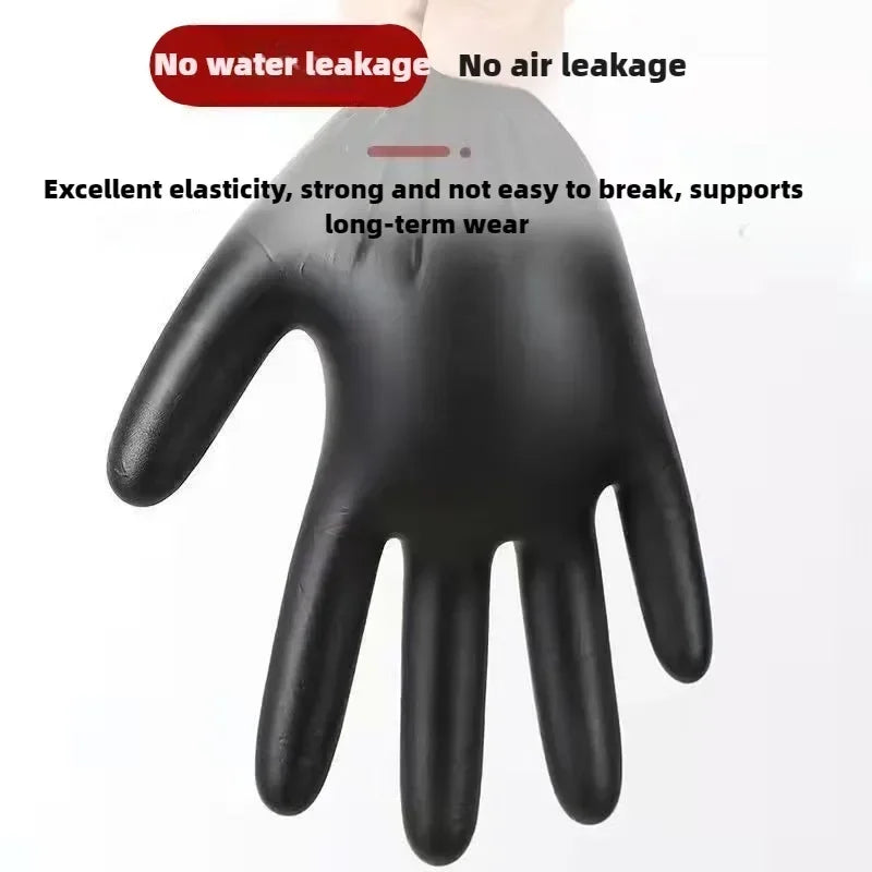 Black Disposable Cleaning Gloves — detail view 4