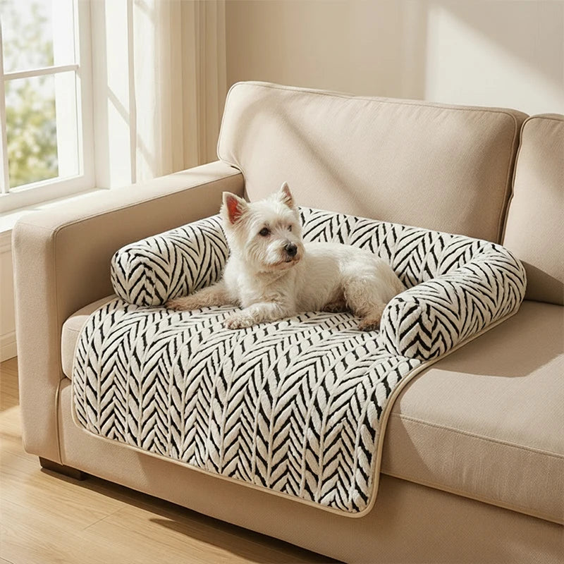 Pet Sofa Bed Mat With Side Bolsters