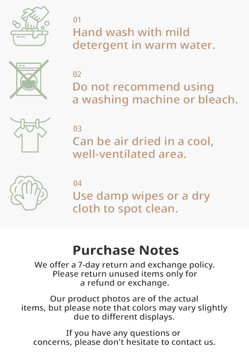Hand-wash and air-dry care guide