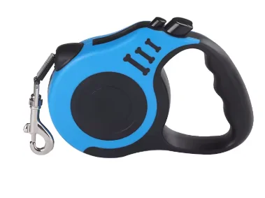 Turquoise and black retractable leash