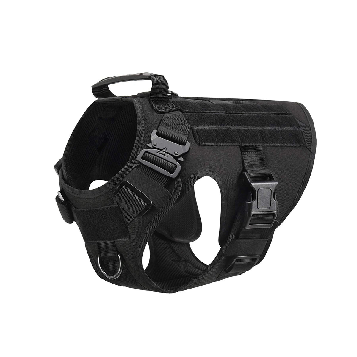 Tactical Dog Harness & Walking Set - Black / Harness Only