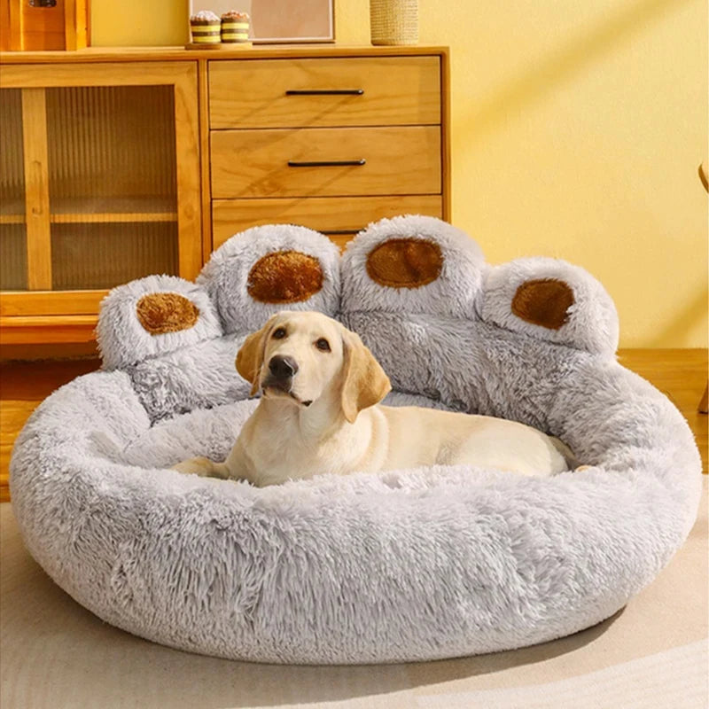 Paw-Shaped Plush Pet Bed